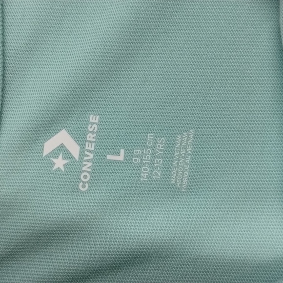 Converse size large girls mint green Chuck Taylor all-star crop tee with tie - Picture 4 of 7